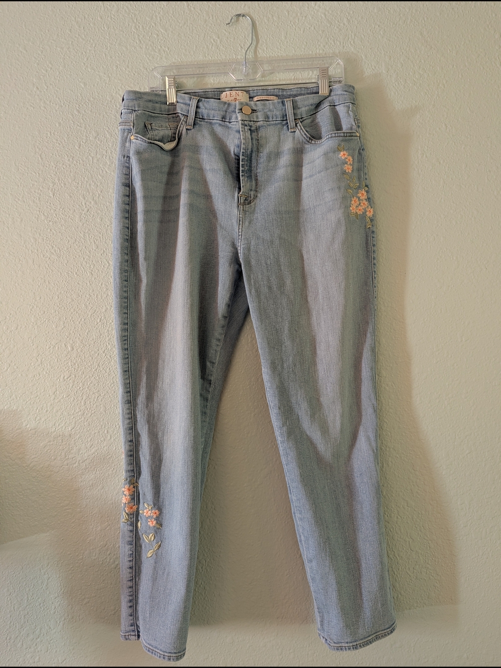 Embroidered Light Blue Jeans